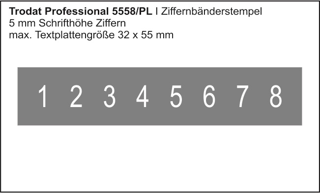 Trodat Professional 5558/PL / Stempel mit Zahlen + Text